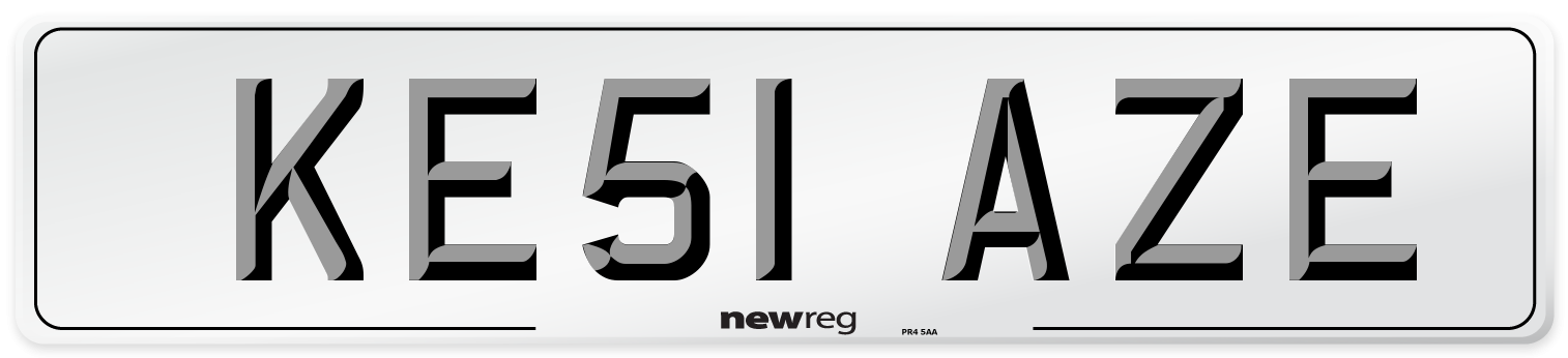 KE51 AZE Number Plate from New Reg